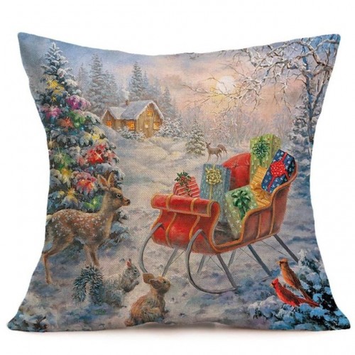 Printed Linen Pillow Case Decorative Pillows For Sofa Seat Cushion Cover 45x45cm (6)